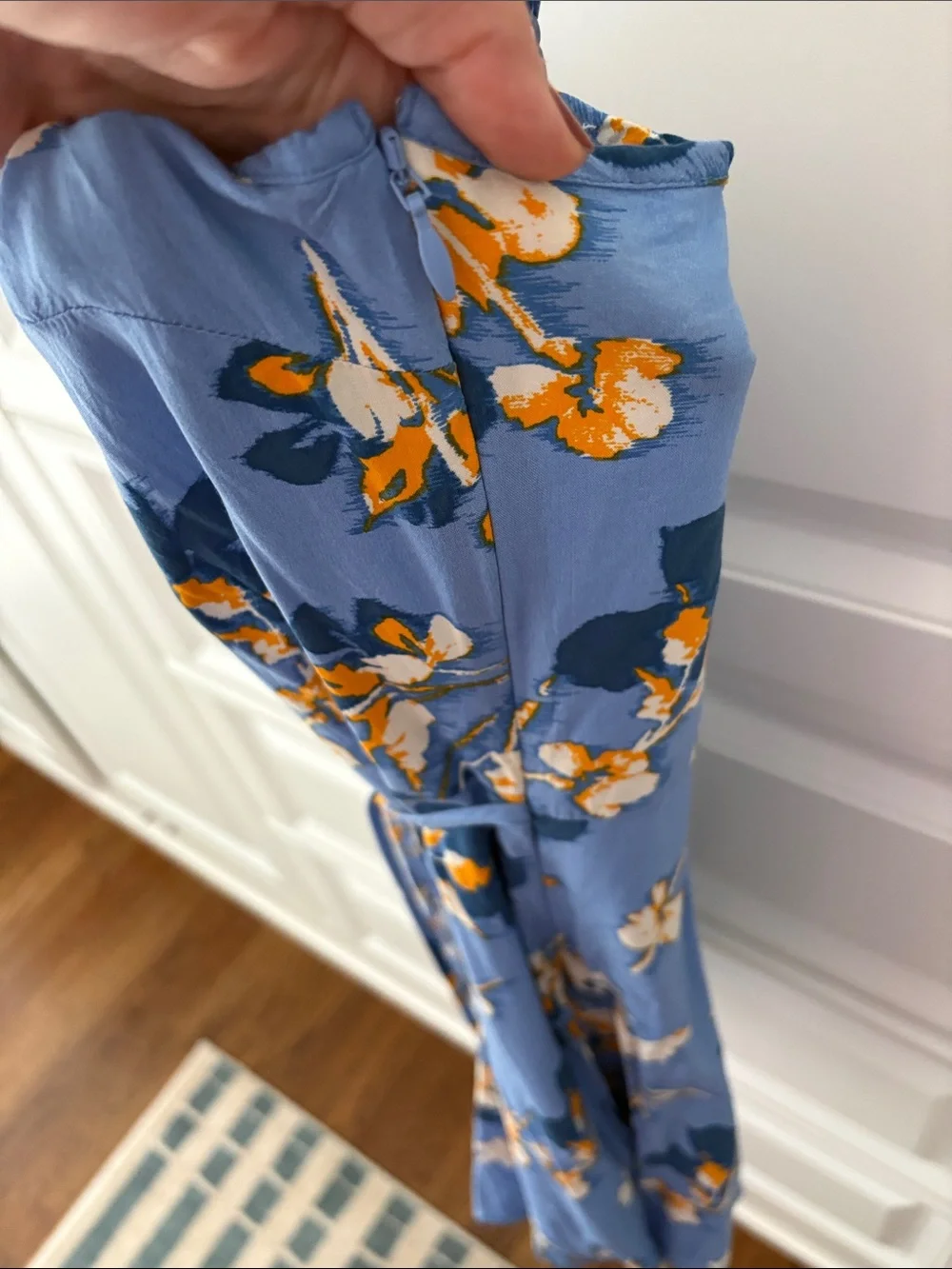 Uniqlo Blue Floral Super Lightweight One-Piece Romper -